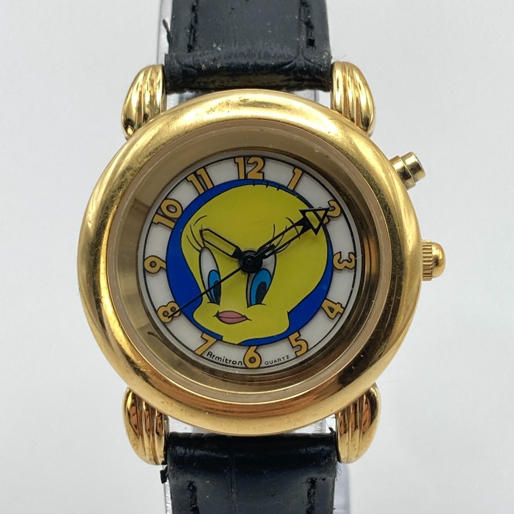 Vintage Armitron Tweety Bird Women's Watch Gold Tone Backlight New Battery 1995